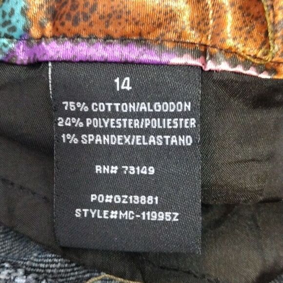 Y2K Black Wash Low Rise Straight Fit Capri Jeans Plussize 14 - Picture 13 of 15
